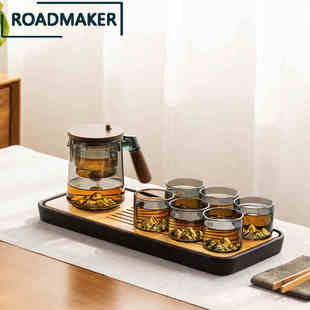 ROADMAKER 2023新款 玻璃飘逸杯泡茶壶茶水分离杯高档功夫茶具套装