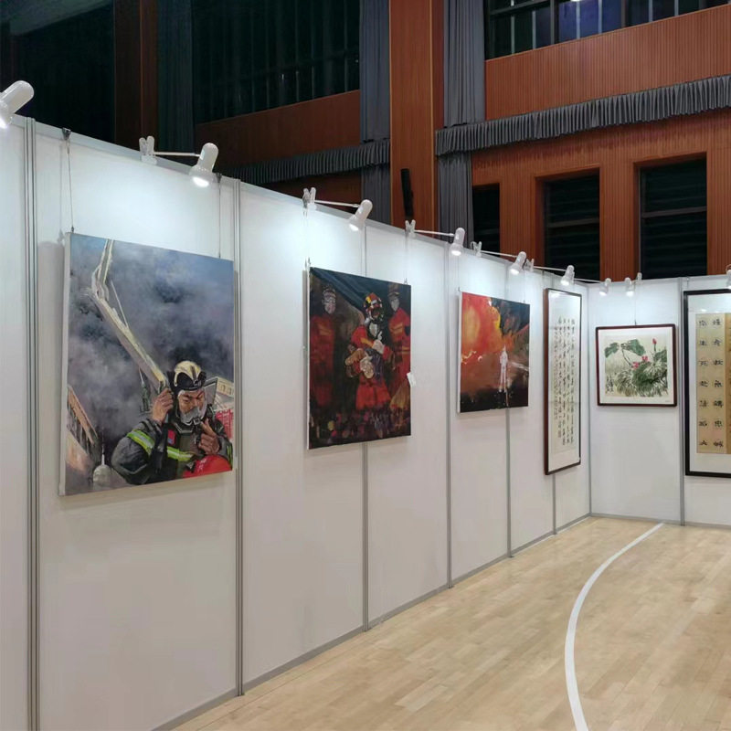 八棱柱展板书画作品展架画展移动宣传屏风快装铝合金展会标摊展板