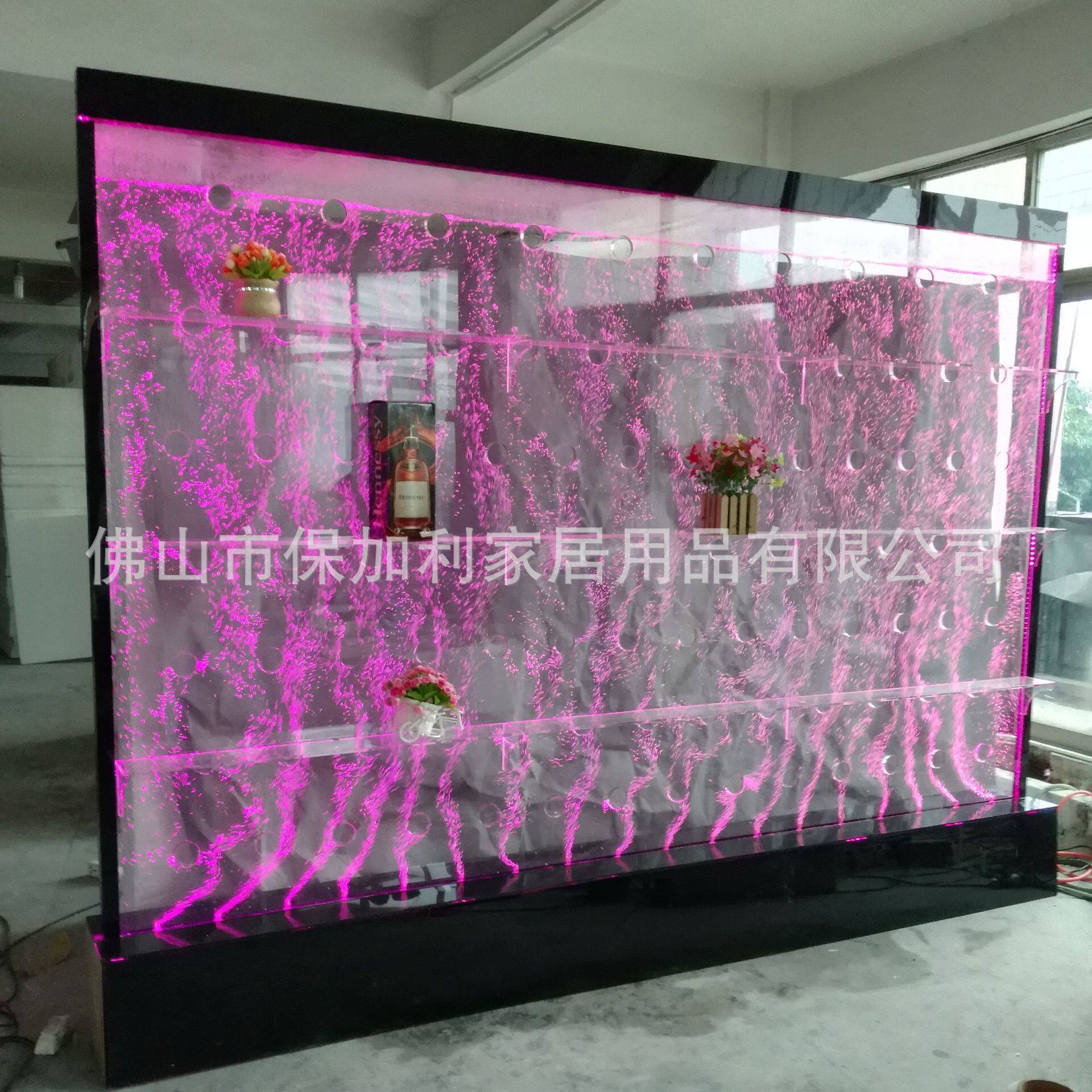 水幕墙酒柜屏风客厅鱼缸 装饰玄关隔断流水墙 亚克力气泡墙加湿墙