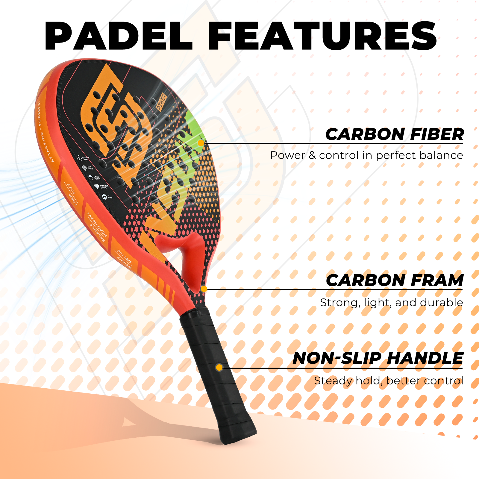 阿迈世INSUM新款板球拍Padel拍碳纤维专业训练padel racket笼式拍,运动/瑜伽/健身/球迷用品,匹克球拍,淘宝优惠券,粉丝福利购,淘宝优惠卷