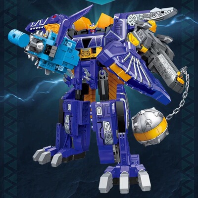 超级兽电战队强龙神益智积木玩具