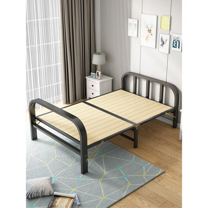 折叠床单人实木床板家用易床结实折叠铁床1.2米小床双人床6