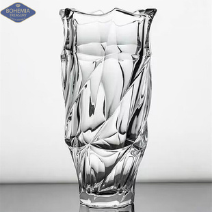 捷克进口OEIA玻璃花瓶透明欧式 家居客厅桌面富贵竹插花摆件