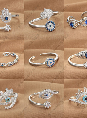 锆石evileye恶魔之眼开口戒指