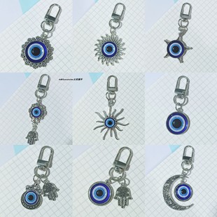 土耳其恶魔之眼钥匙扣 Eye民族风蓝眼睛合金吊坠包包挂件 Evil