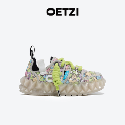 OETZI冰人奥兹帆布鞋女23春季新品冰山果冻鞋涂鸦丑萌鞋 专柜同款