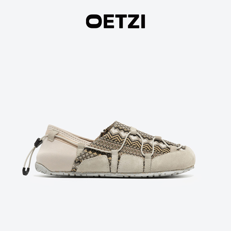 OETZI冰人奥兹23春夏款刺绣平底懒人一脚蹬女休闲乐福鞋男情侣款