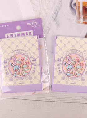 日本本土SWIMMER可爱卡通化妆镜便携随身小镜子少女心梦幻紫色镜