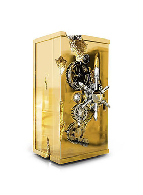 Bocadolobo轻奢黄铜保险柜设计师款家用高端艺术防盗不锈钢保险箱