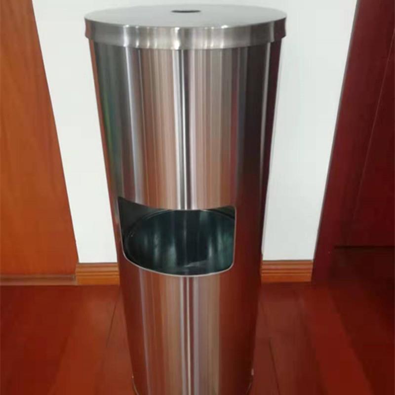 健身房圆形不锈钢湿纸巾桶港式垃圾桶餐厅商场酒店翻盖垃圾桶