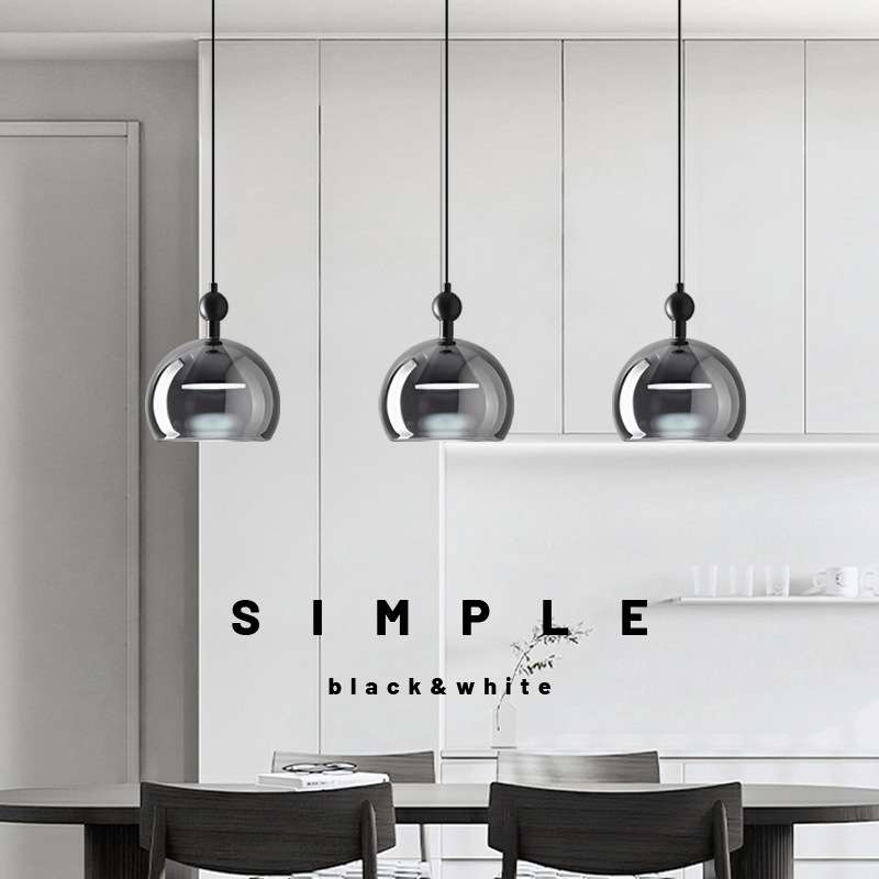 北欧卧室床头小吊灯意式极简设计师三头玻璃灯餐厅吧台个性吊线灯