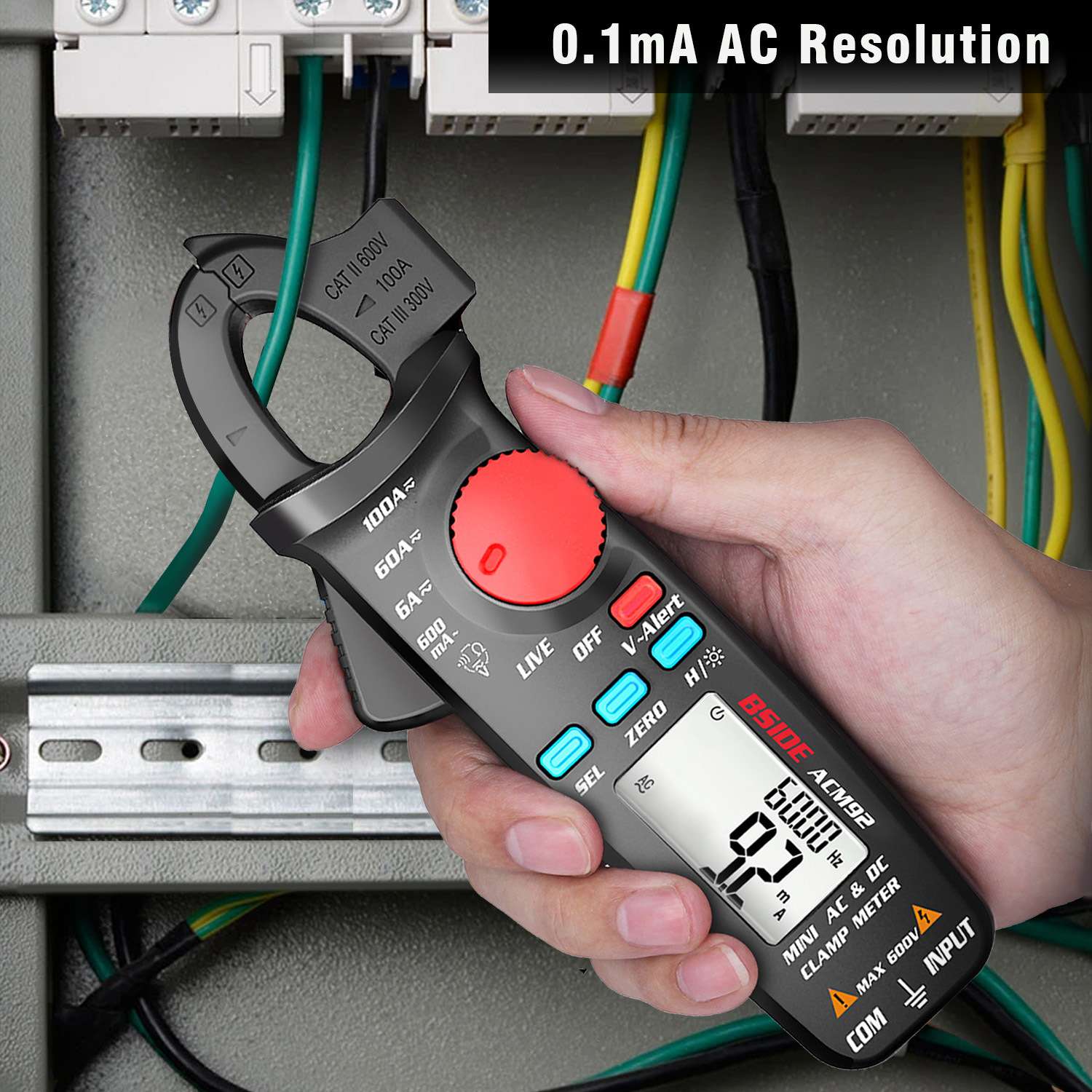 BSIDE ACM92数字交直流钳形表万用表电工电流表高精度钳型钳流表