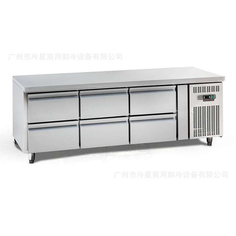 三门沙拉工作台冰柜风冷无霜抽拉式机组304不锈钢220V60hz冰箱