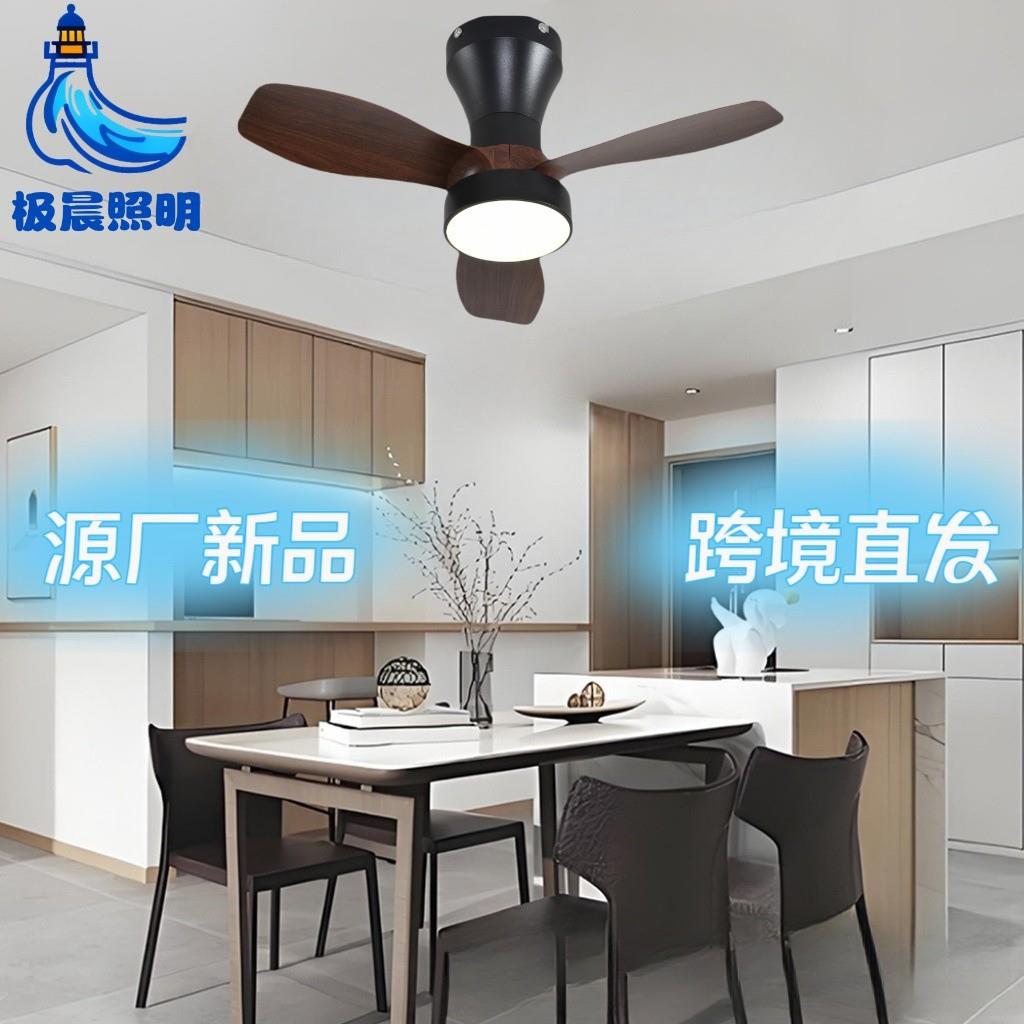 吸顶吊扇风扇灯卧室书房客厅餐厅家庭可拆卸风扇吊灯智能跨境爆款