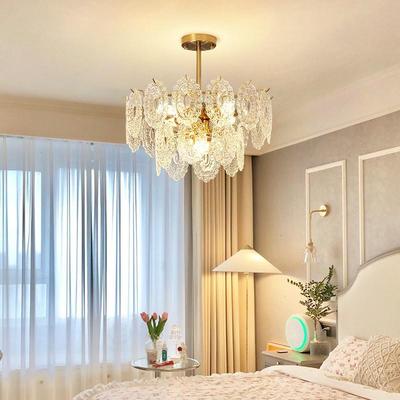 法式吊灯客厅主灯北欧现代简约大气网红爆款玻璃轻奢卧室餐厅灯具