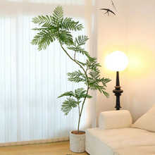 仿真绿植仿生植物软装蓝花楹高端轻奢室内客厅摆件奶油风假树盆栽