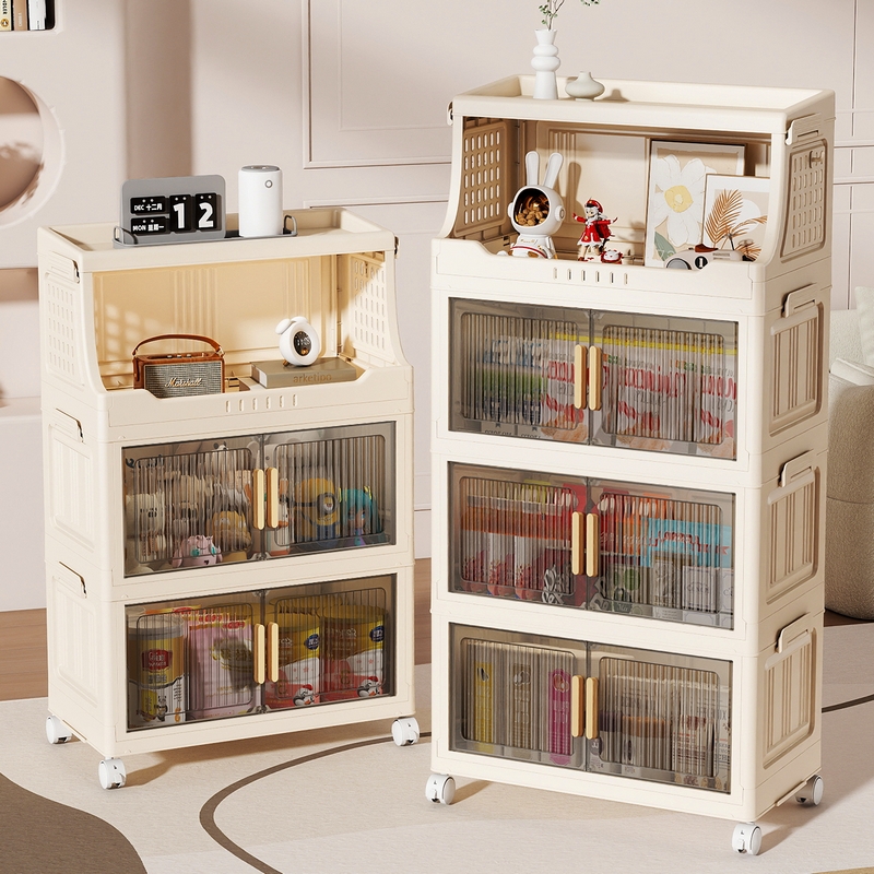 免安装收纳柜多层置物架家用零食柜杂物储物柜子客厅塑料置物架子