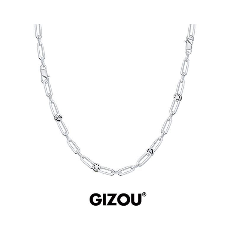 笑脸纯银项链小众轻奢