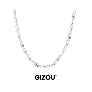 极昼GIZOU笑脸项链男款潮流百搭高级设计感轻奢小众情侣锁骨链女