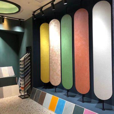 橱窗艺术漆展示架墙纸屏风涂料水性仿真石乳胶漆样板旋转展架子