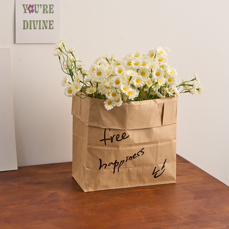 ins风纸袋小雏菊仿真花装饰摆件