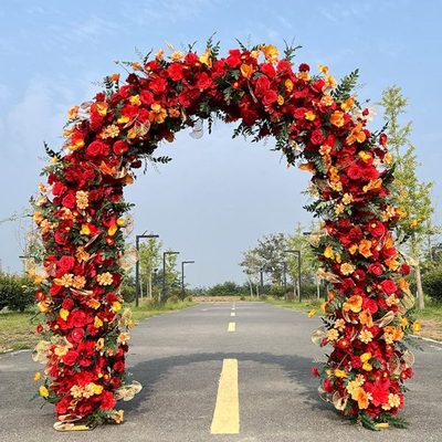 道具婚庆花扎架子路花花舞台双杆拱门场景装饰新款婚礼铁艺地排引
