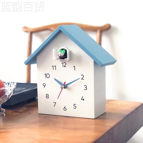谷时北欧轻奢咕咕静音挂钟客厅鸟卧室儿童闹钟报钟创意台钟布坐钟