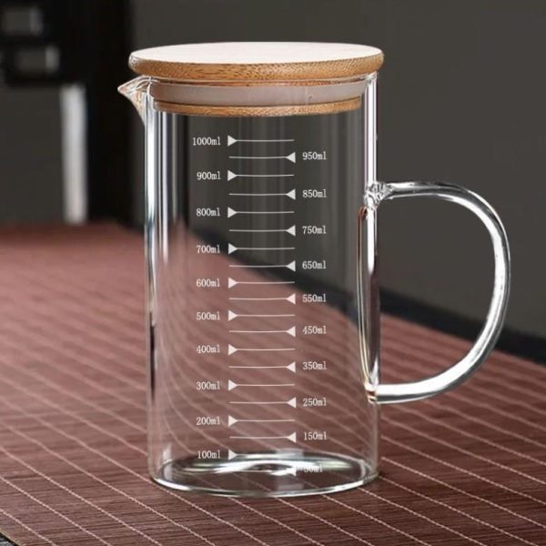 刻度杯子厨房量杯量杯烘焙水杯牛奶杯玻璃家用微波炉杯耐高温加厚