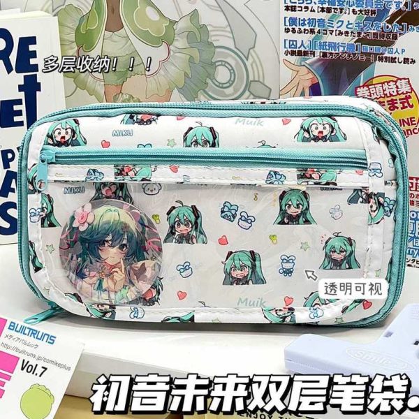 小收纳袋书hello文具盒大容量痛包红多层ins风kitty女生笔袋笔袋