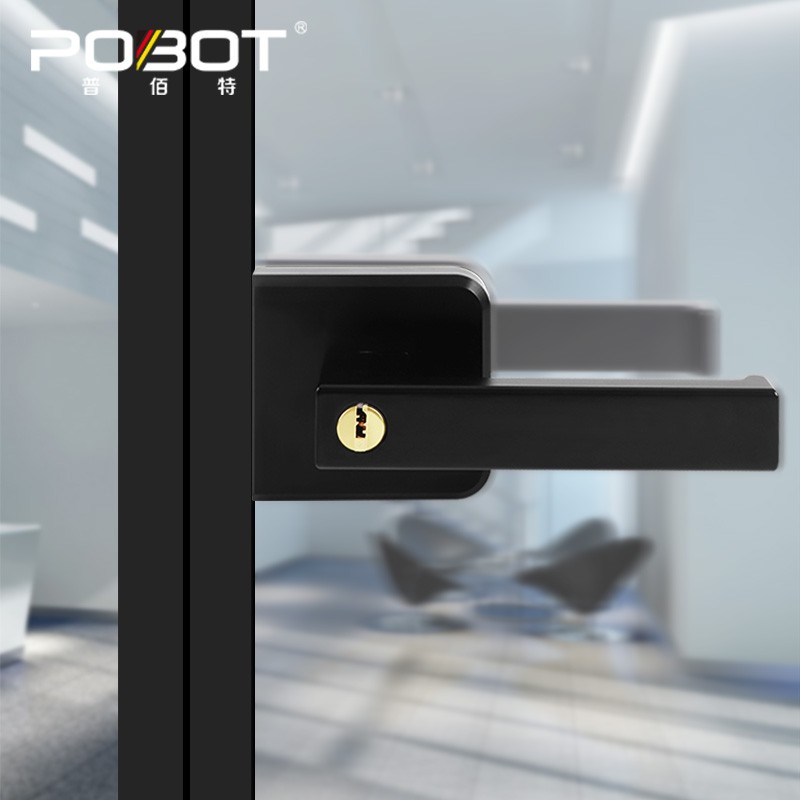浴室平开玻璃门锁有门框极窄门锁静音磁吸铝镁钛合金卫生间门门锁