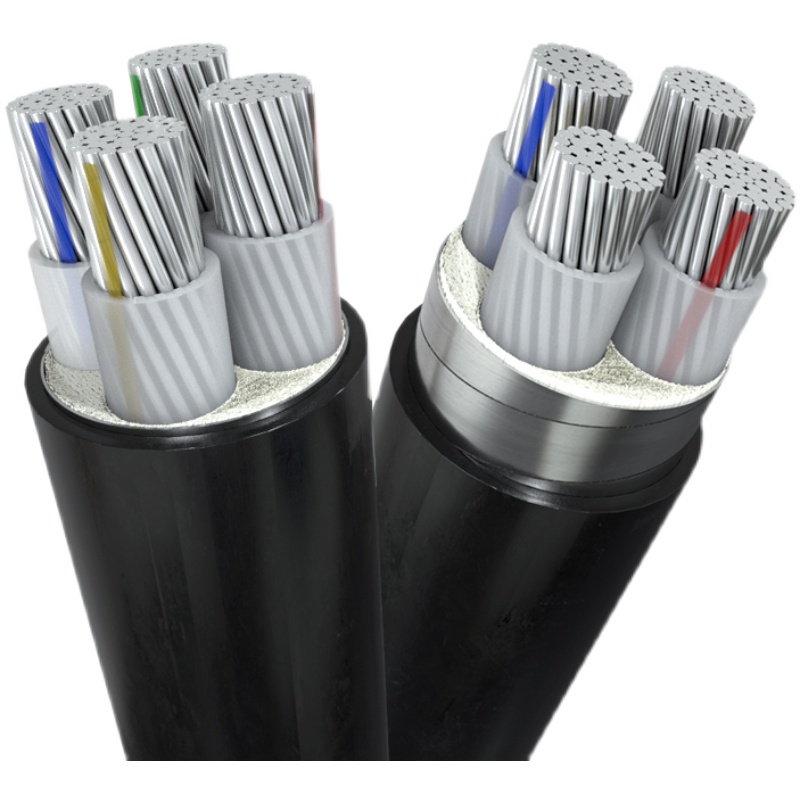 国标铝芯电缆线4芯35 50 120 185 240 300平方三相四芯 铠装地埋
