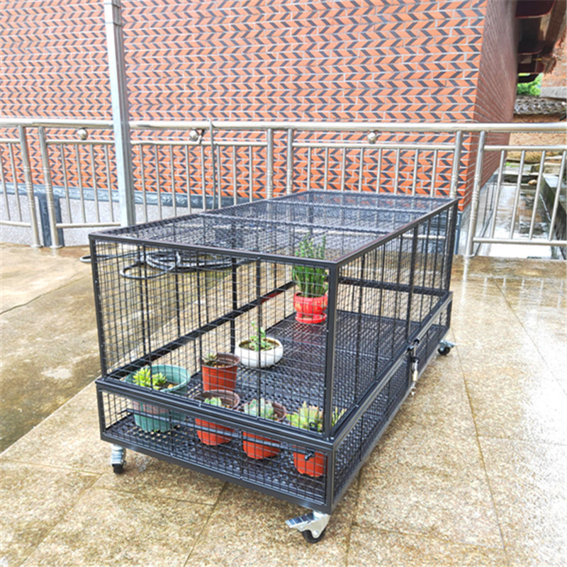 铁笼花架室外庭院金属大师设计带轮多肉防盗网防鸟露养植物花盆架