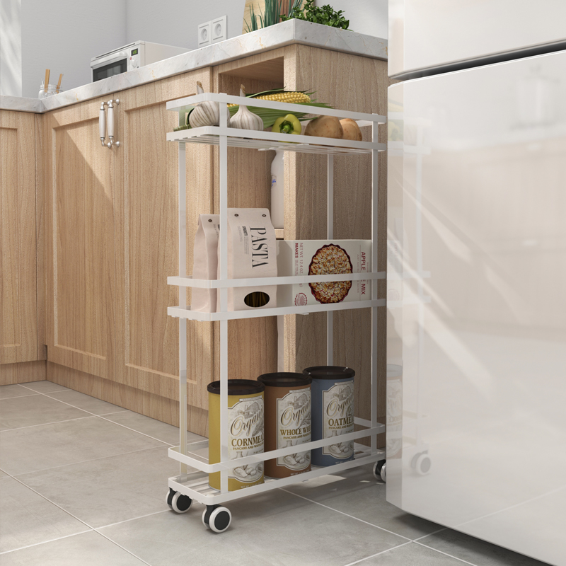 厨房夹缝置物架落地多层12cm宽的窄冰箱缝隙架靠墙侧调料收纳架子