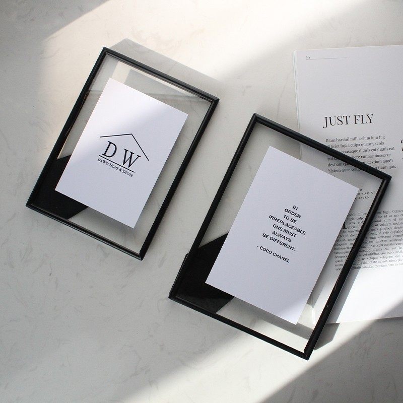 玻璃透明相框定制相册摆件金属摆台6寸7寸8寸12寸a4照片挂墙六寸5