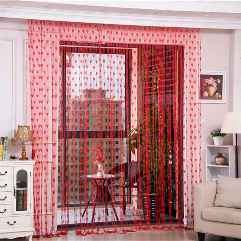 韩式爱心线帘挂帘客厅加密婚庆玄关隔断帘装饰帘门帘流苏窗帘子