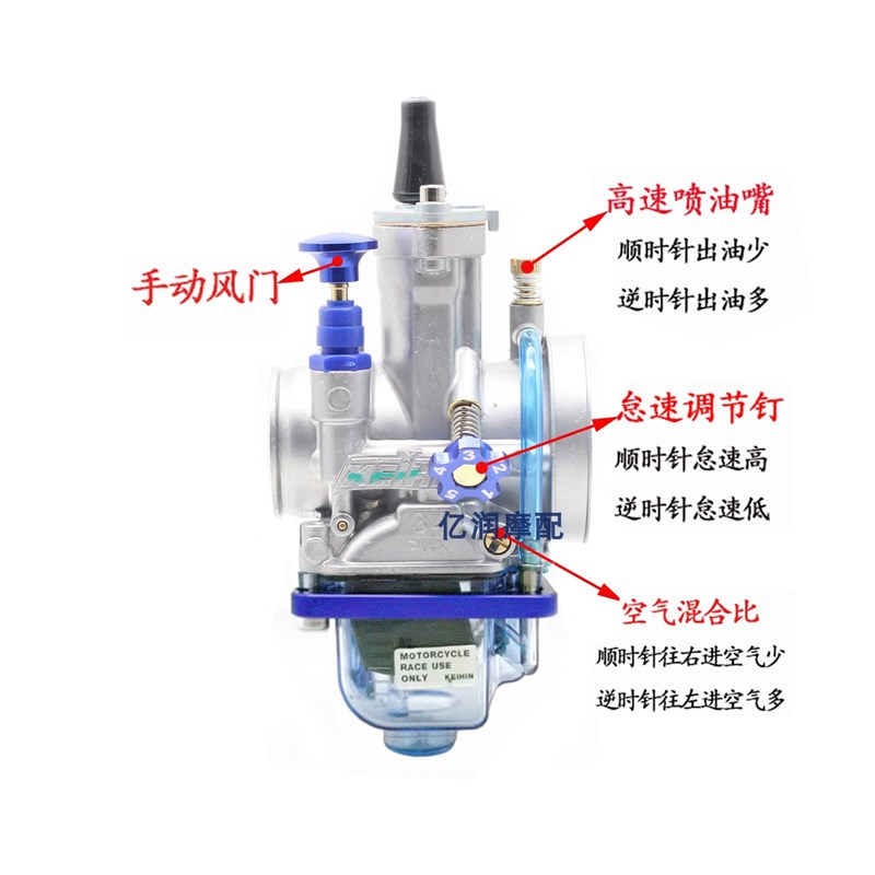 摩托越野车新款PWK可调28MM 34京滨化油器闸刀NC250鬼火T2福喜CQR