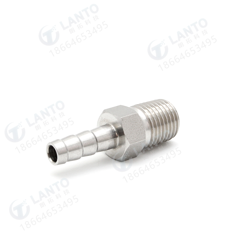 316L不锈钢1/4NPT螺纹终端宝塔转3 6 8 10mm气路管压力表转换接头
