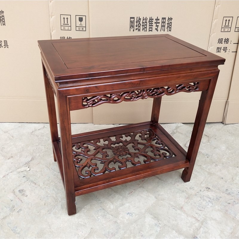 盆景架实木鱼缸架奇石架客厅置物架中式花架子木质长方形沙发边几