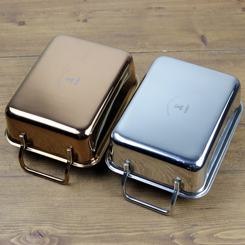 小章鱼不锈钢304方盘长方形托盘饺盘饭菜炒饭盘子果盘餐盘带把手