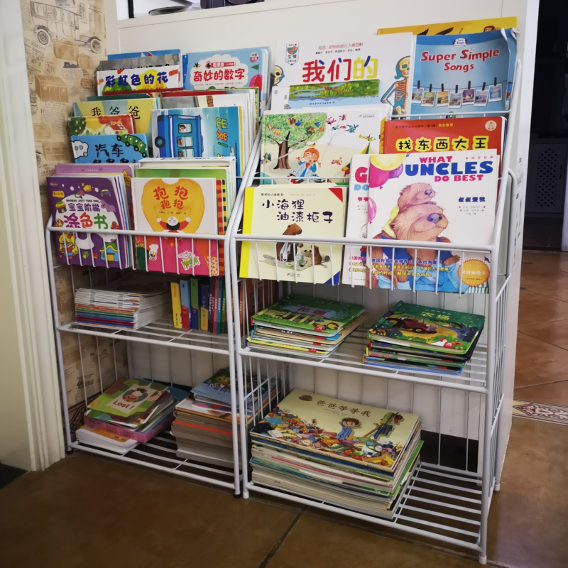 铁招牌儿童书架铁艺绘本架简易落地书报架学生图小户型书柜幼儿园