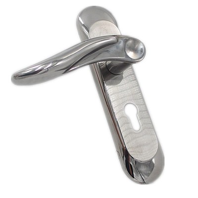 不锈钢单舌锁室内门锁房间卧室不锈钢面板把手孔距14CM实木门锁舌