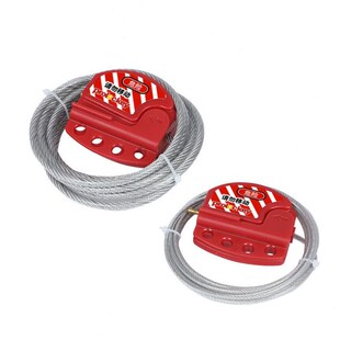 甄选洛科工业g安全缆绳锁贝迪型可调节万用钢缆锁具LOTO上锁挂牌