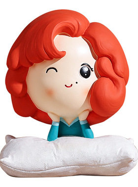 可爱卡通萌趣大头梦m露卧式创意树脂工艺品客厅卧室玄关电视柜装