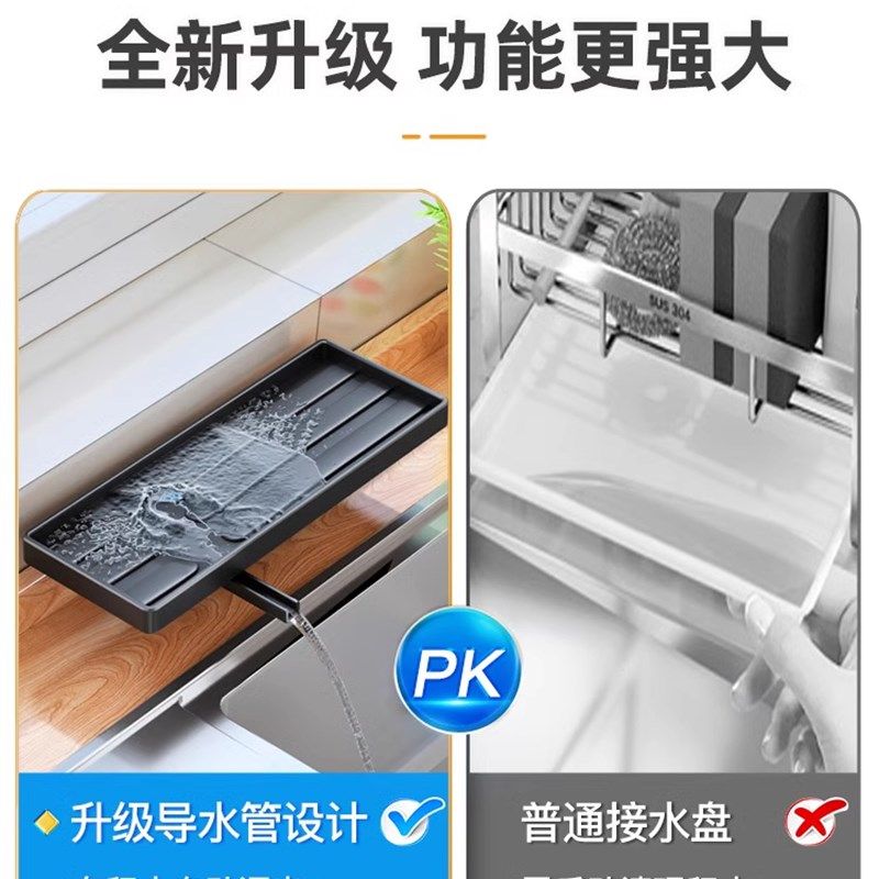 不锈钢带杆抹布架厨房置物架台面水池海绵沥水篮S水槽洗洁精收纳,厨房/烹饪用具,抹布架/厨房清洁收纳架,淘宝优惠券,粉丝福利购,淘宝优惠卷