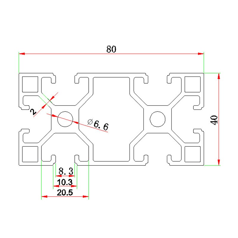 现货速发车间输送j线铝挤型材料4080F自动化设备工业铝材4h080欧