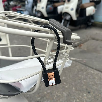电动电瓶车车筐k锁铝合金前置车篓车篮钢丝绳钥匙锁防盗锁