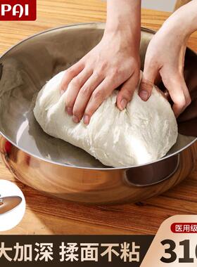 新款3盆6.25-98716不深锈钢和面盆加揉面盆家用厨房打蛋洗菜发面