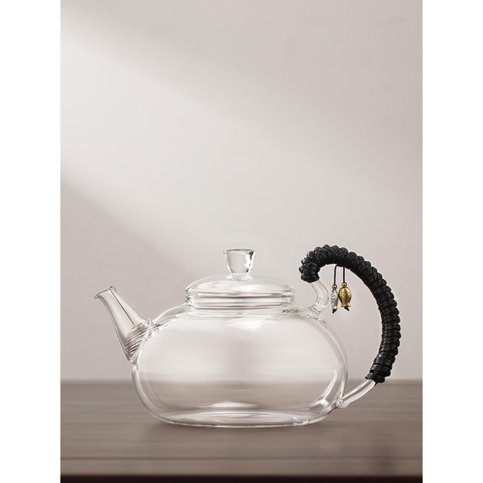 耐热璃烧水壶泡茶壶功加厚SSMY-A-0耐高温茶时尚家用煮茶器具玻夫