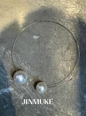 JIN4QFYMUKE韩首国饰品进口饰珍珠气质尚简约项炼项圈2时02女