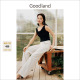 新款 Goodland美地2024夏季 钉珠莱赛尔白色牛仔裤 柔滑天丝